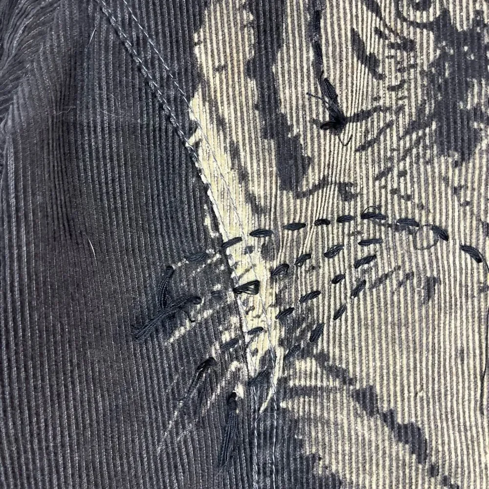 Miss Me Brown Distressed Corduroy Jacket Embroidered Long Sleeve Blazer Grunge S - Picture 7 of 15